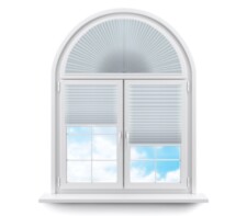 Плиссе арочные (шторы, жалюзи) сутрио белый цена. Купить в «Мастерская Жалюзи»