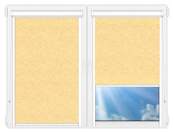 Кассетные рулонные шторы UNI Шелк-светло-бежевый цена. Купить в «Мастерская Жалюзи»