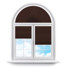 Плиссе арочные (шторы, жалюзи) аида коричневый